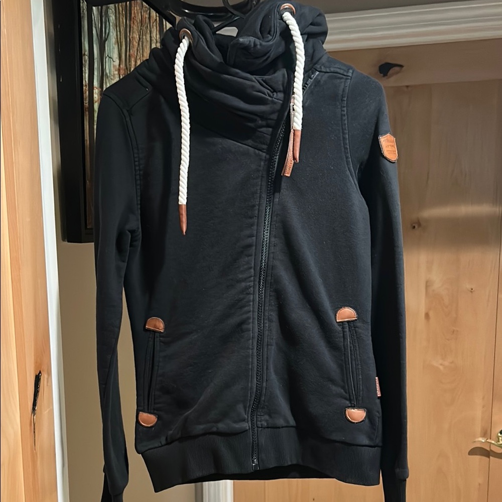 Wanakome Black Hoodie with Brown Accents